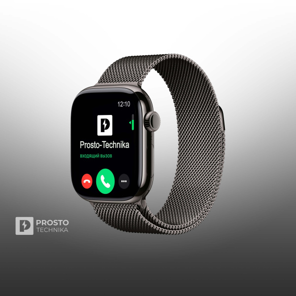 Apple Watch Series 11 46mm Slate Titanium Case, Milanese Loop (Slate)